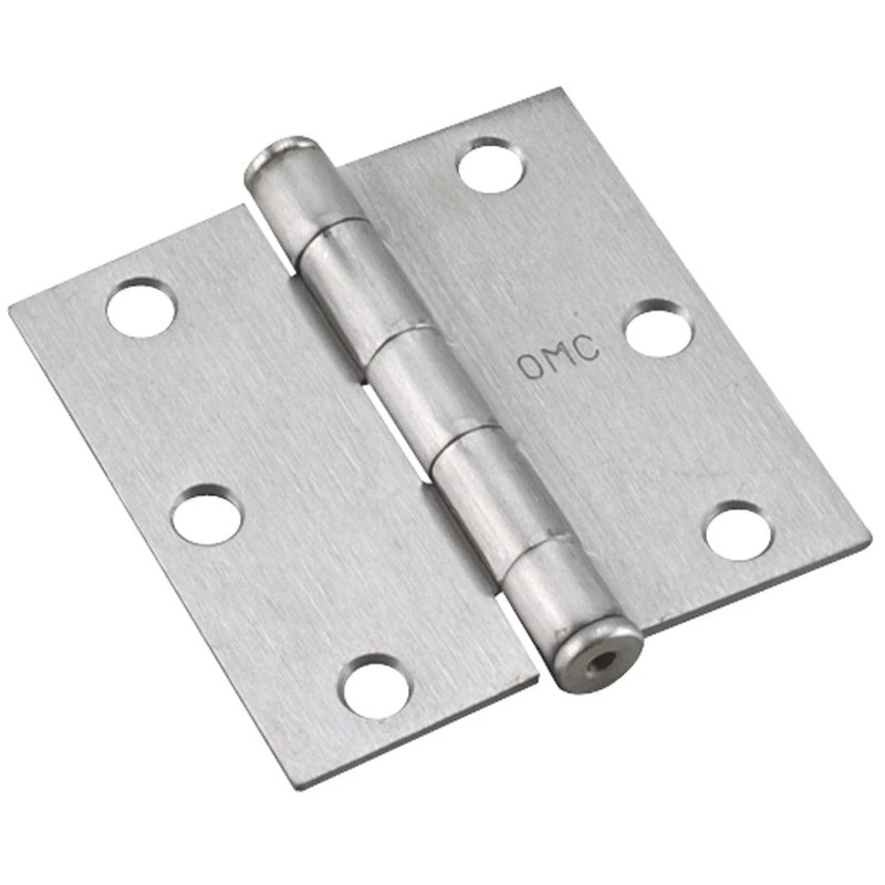 Full Mortise Butt Hinge - Size:3" - Finish:Brushed Chrome - Corner Type:Square Corner